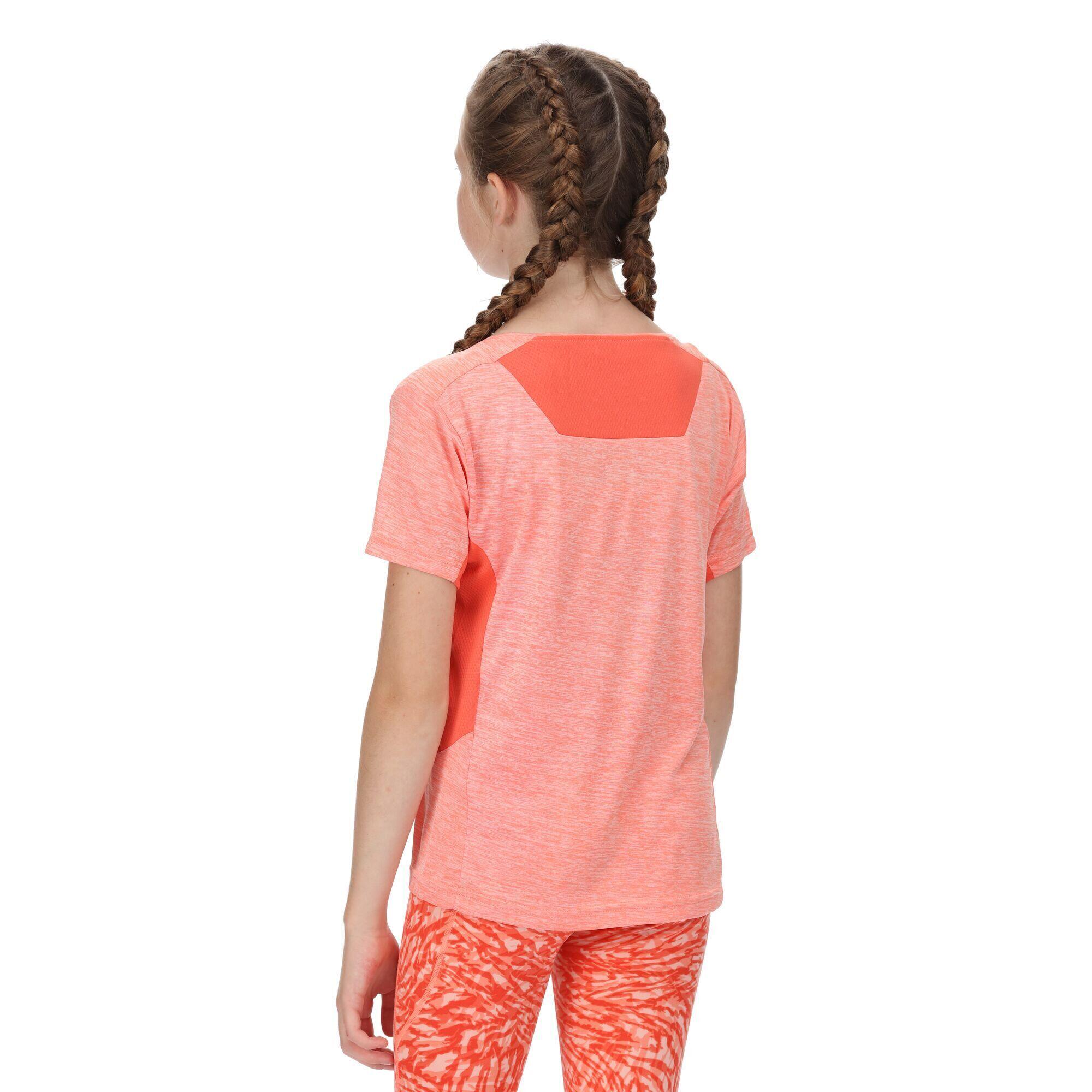 Childrens/Kids Takson III Marl TShirt (Fusion Coral/Neon Peach Marl) 4/5