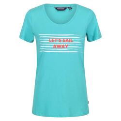 Dames Filandra VI Gestreept Tshirt (Turquoise)