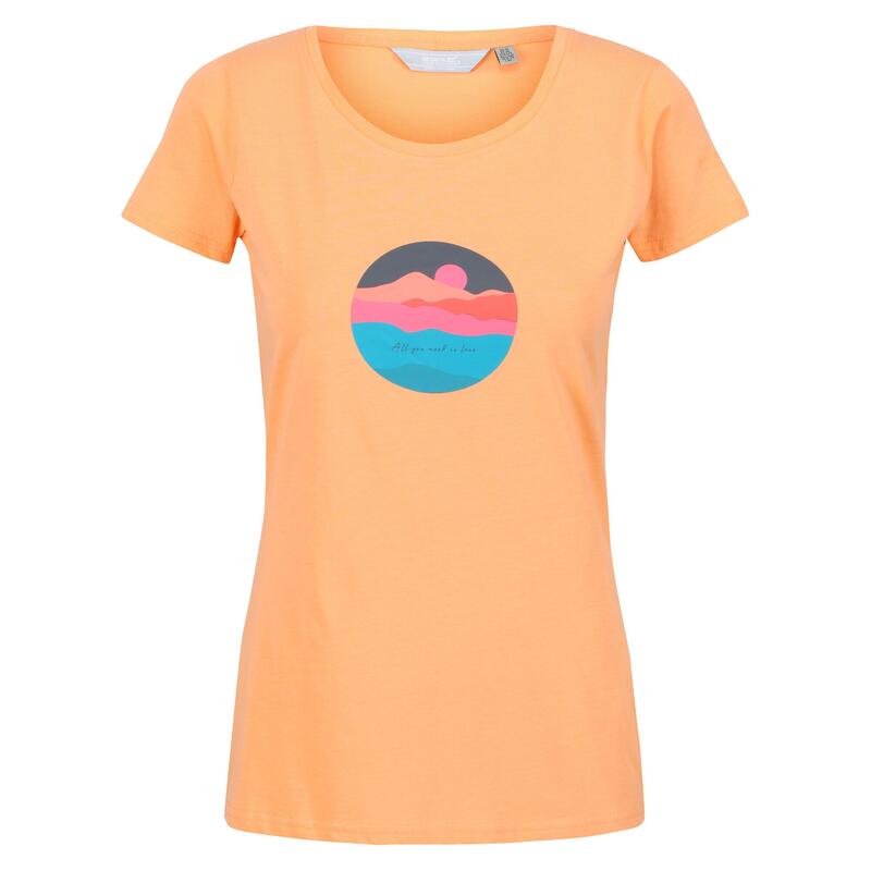 Camiseta Breezed II Atardecer para Mujer Papaya