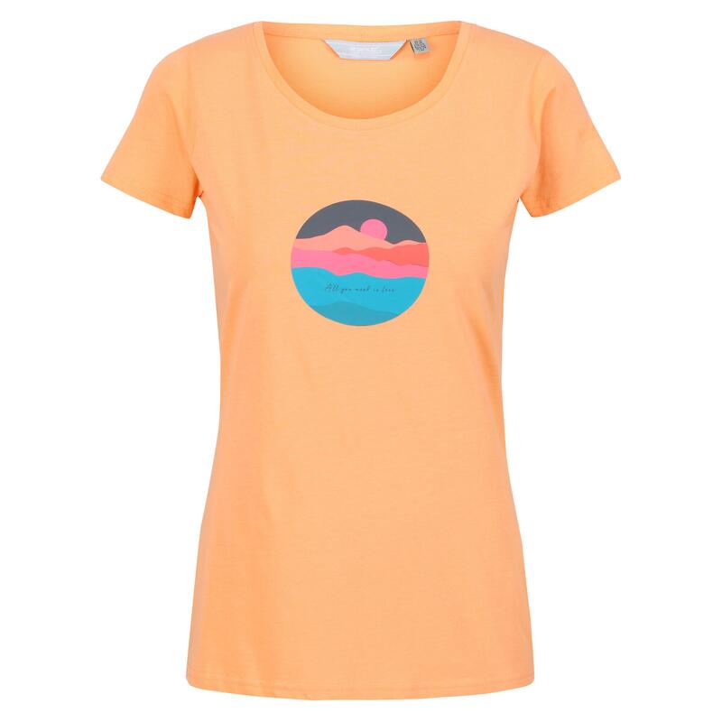 Dames Breezed II Sunset Tshirt (Papaya)