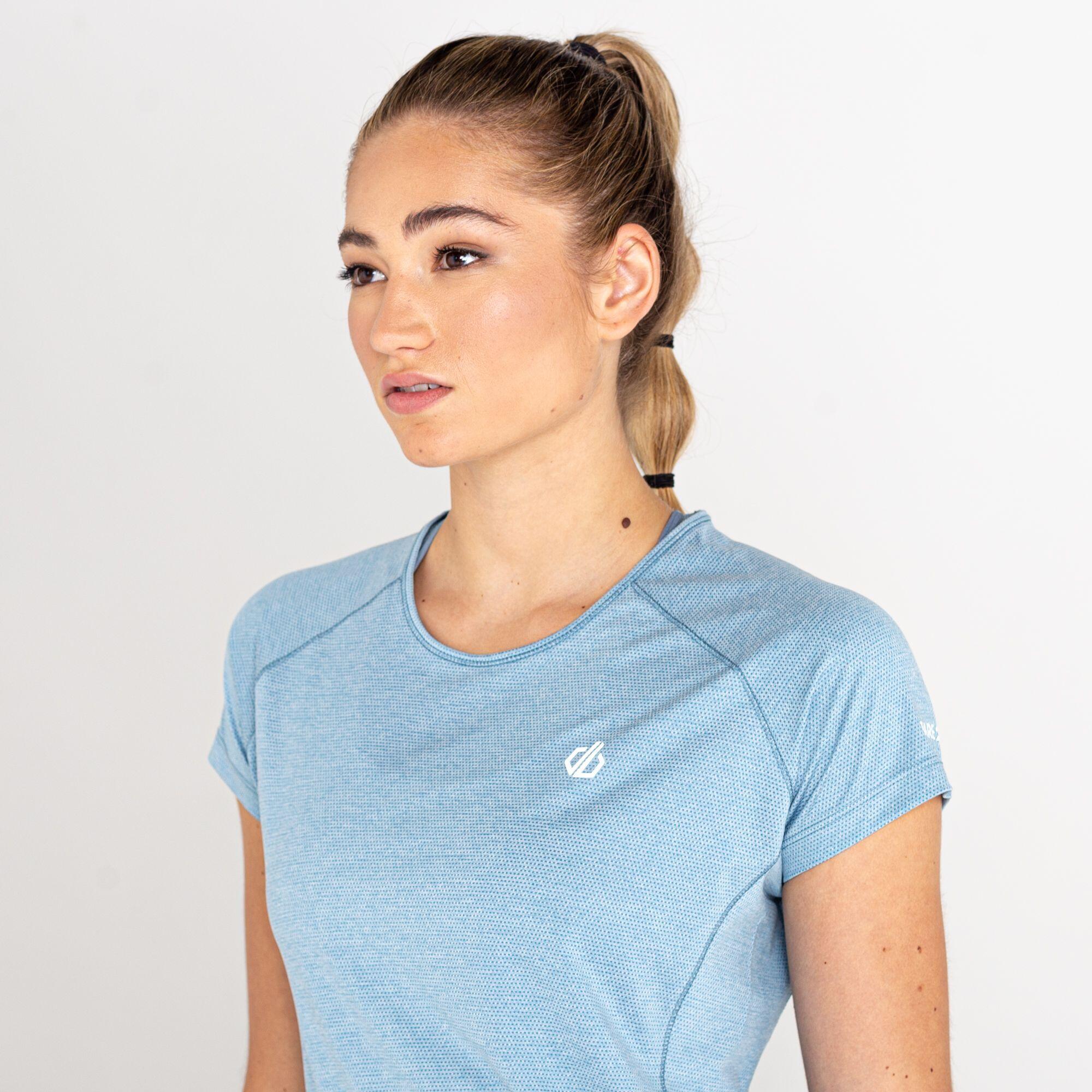 Womens/Ladies Corral Marl Lightweight TShirt (Capri Blue) 3/5