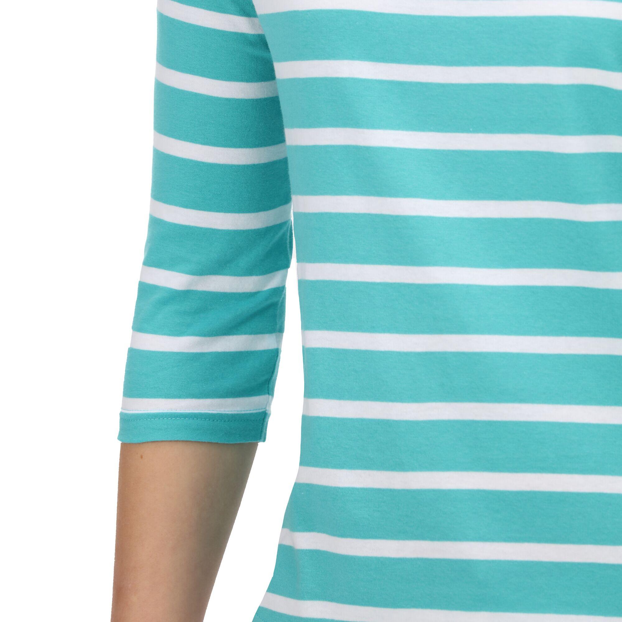 Womens/Ladies Polexia Stripe TShirt (Turquoise/White) 4/5
