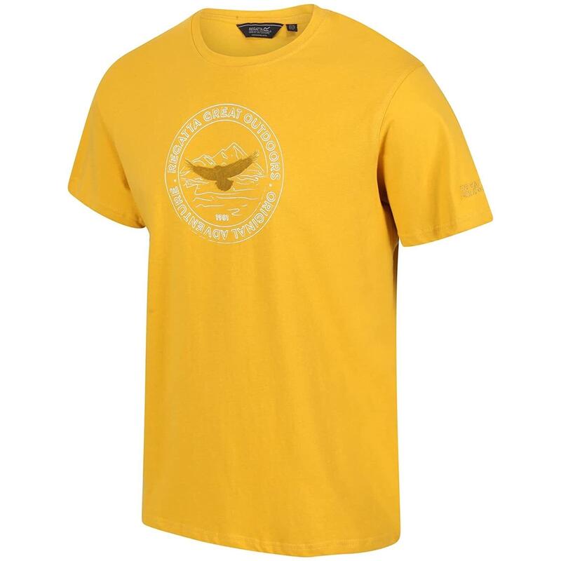 Heren Cline VI Eagle Katoenen Tshirt (Geel Goud)