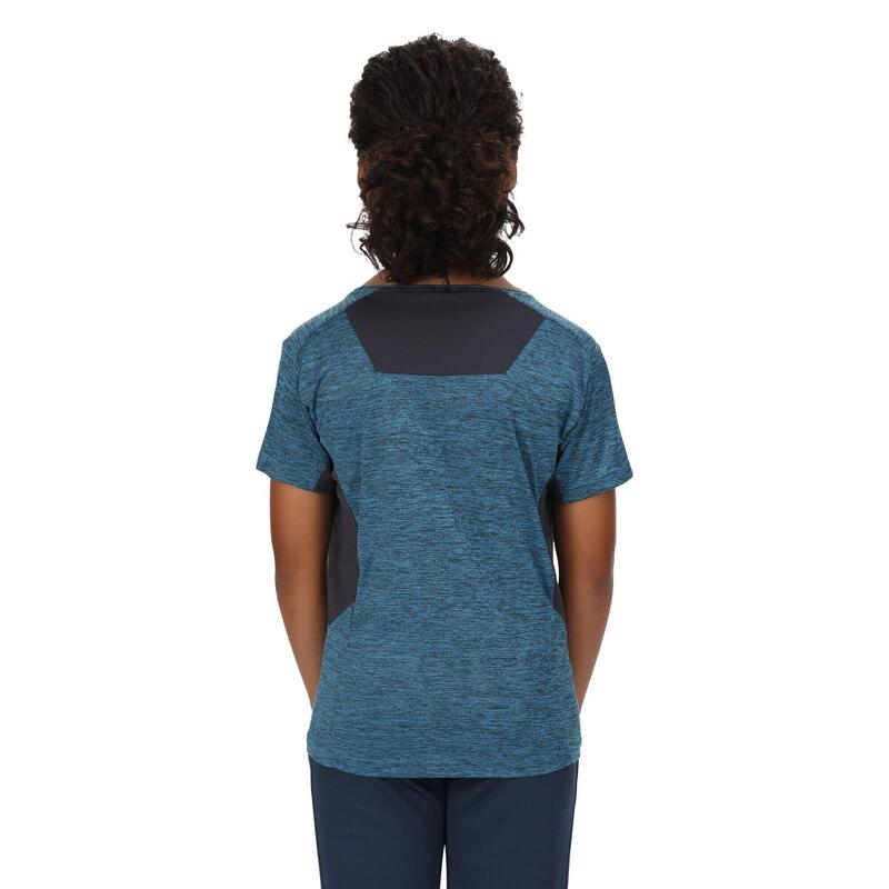 Camiseta Takson III Jaspeada para Niños/Niñas Azul Imperial, Gris India