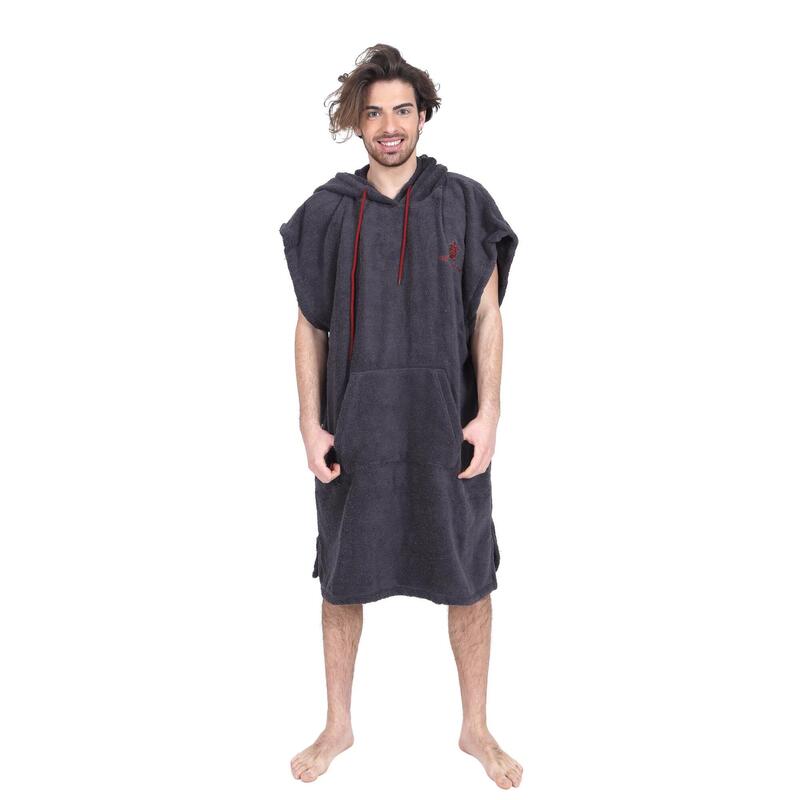 Pacifique Sud | Poncho de surf | Gris foncé | Sans manches | Grande taille