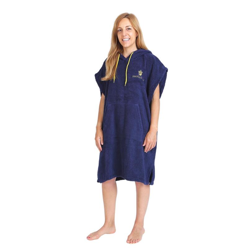 Pacifique Sud | Poncho Surf Bleu & Jaune | Sans Manches | Taille Moyenne