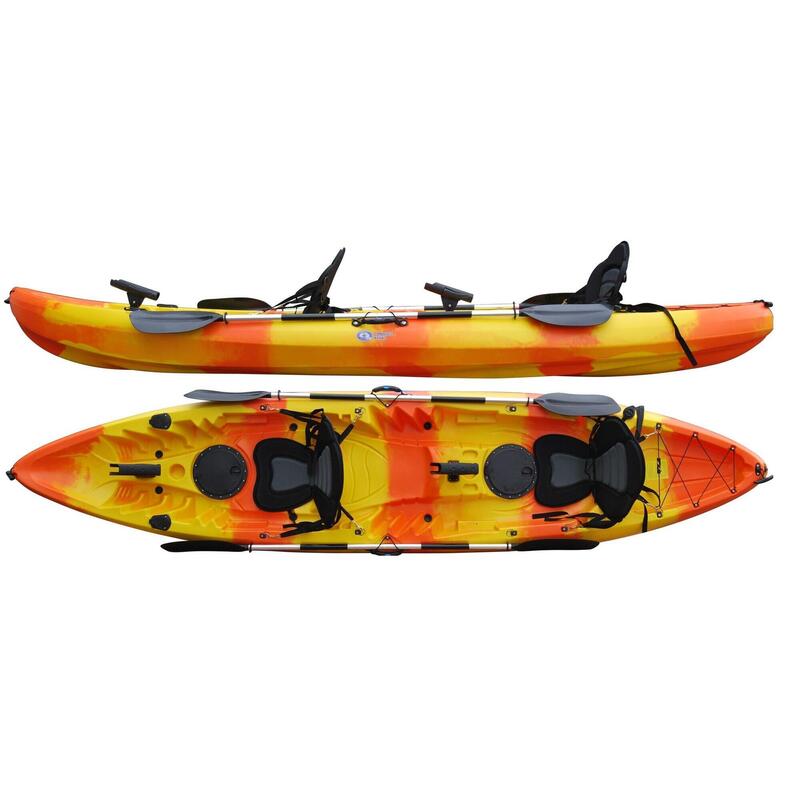 Kayak Tándem  2+1 Naranja con Amarillo