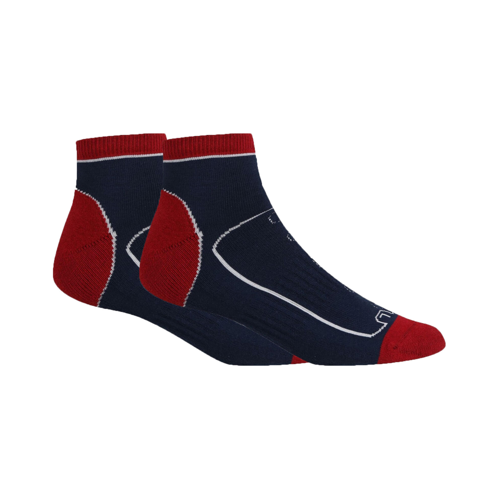 Mens Samaris Trail Ankle Socks (Pack of 2) (Navy/Dark Red) 2/4