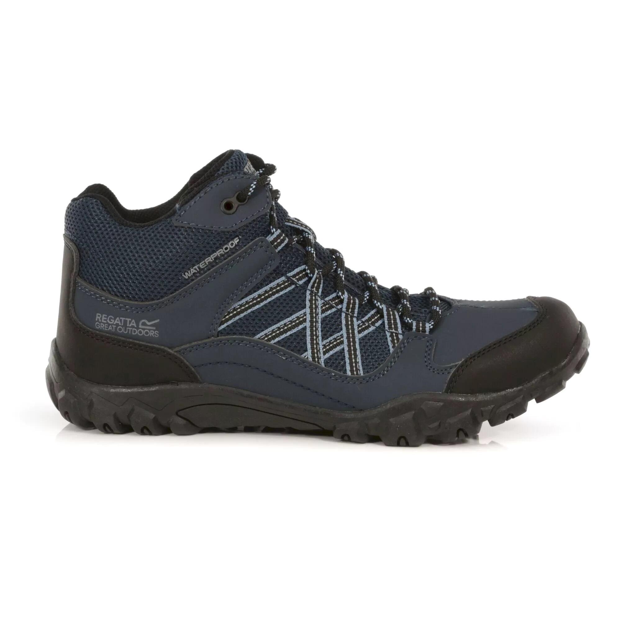 Mens Edgepoint Mid Waterproof Hiking Shoes (Blue/Black) 4/5