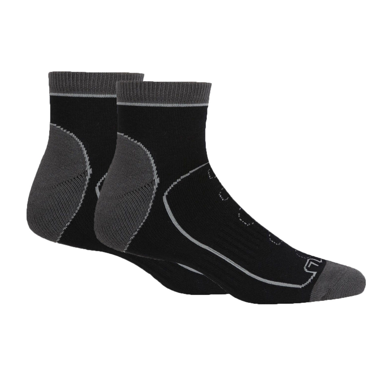 Mens Samaris Trail Ankle Socks (Pack of 2) (Black/Dark Steel) 2/4