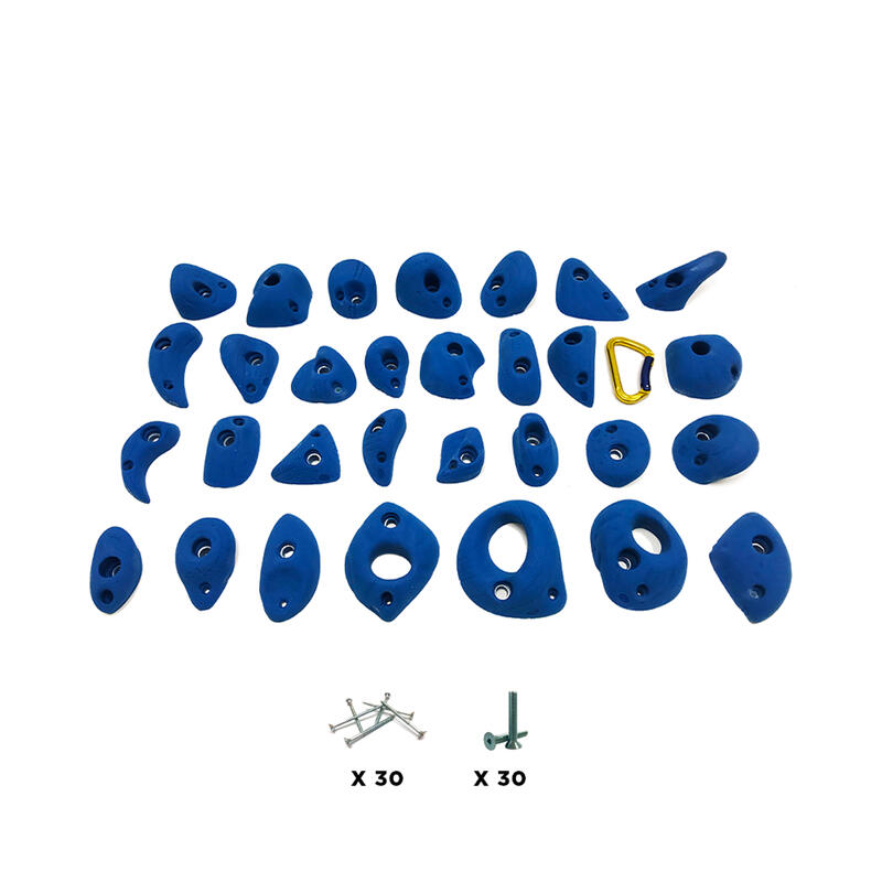 30 Prises escalade - BANGA - Avec Visserie - Bleu
