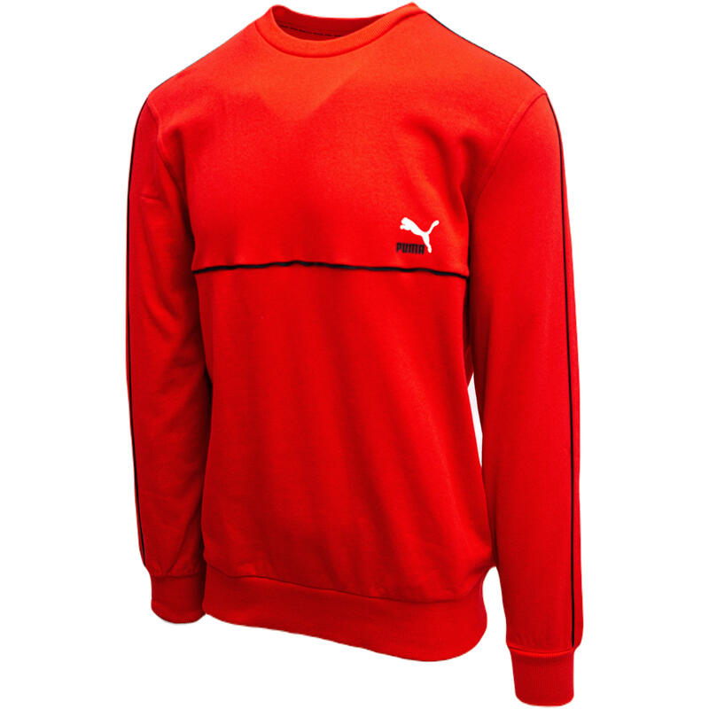 Sport felső Puma Clsx Piped Crew, Piros, Férfiak