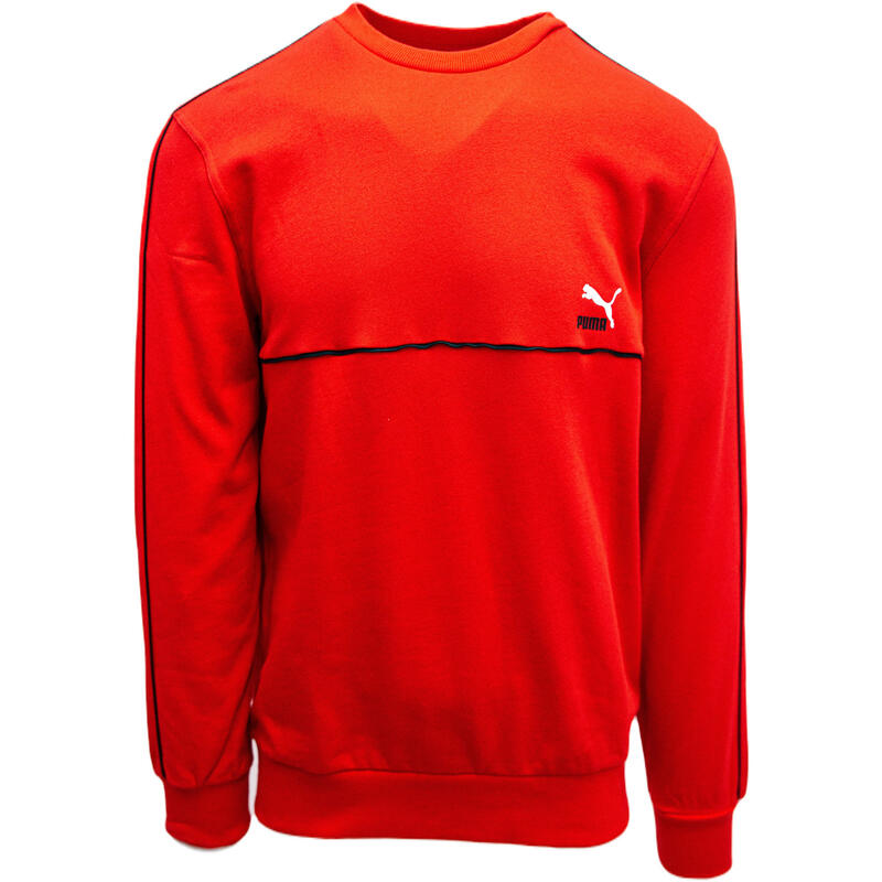 Blusa Puma Clsx Piped Crew, Rojo, Hombres