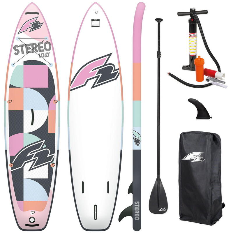 F2 Stereo 10'0 Damen SUP Board Stand Up Paddle aufblasbar Surfboard Paddel