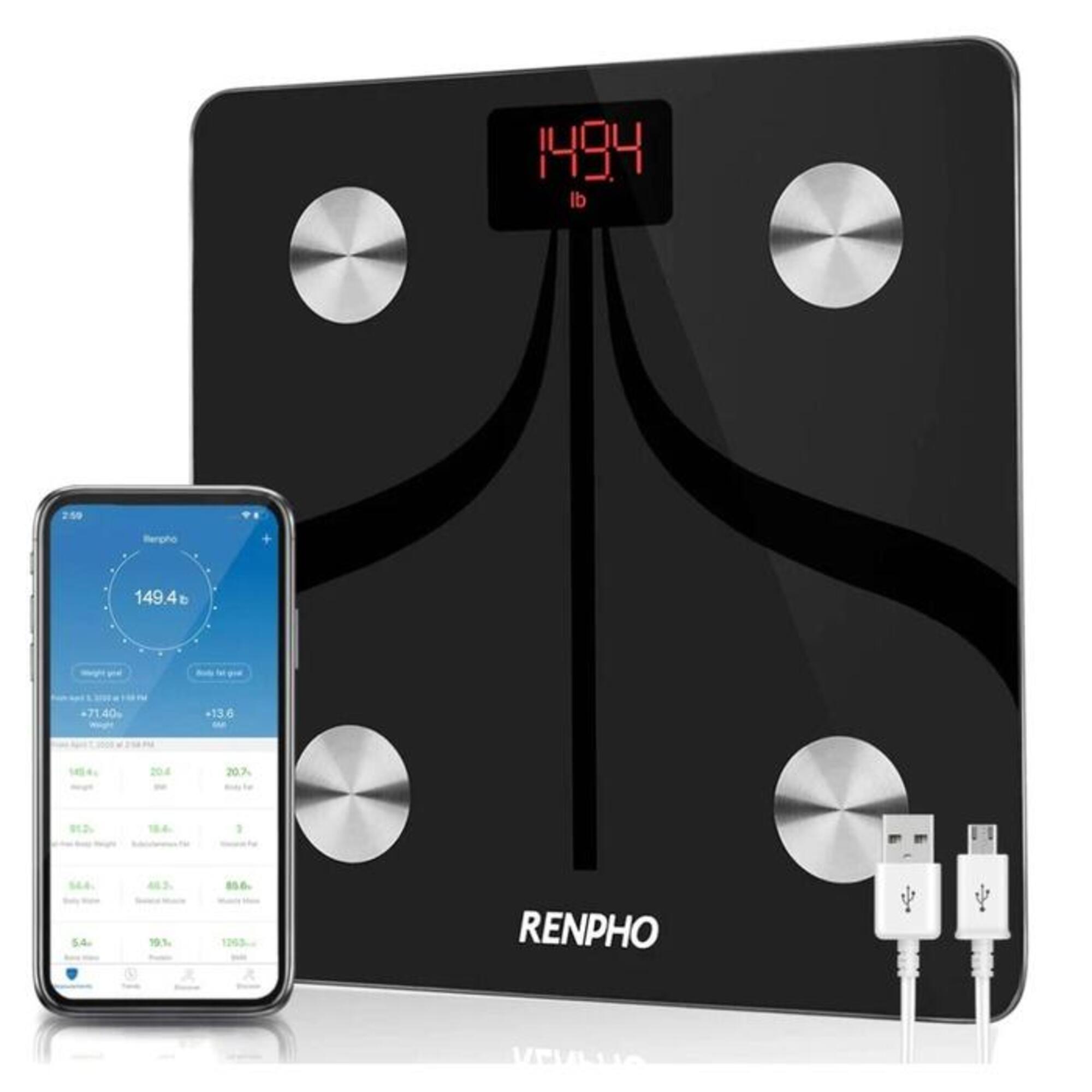 RENPHO RENPHO SMART BODY SCALE 13 METRICS - BLACK