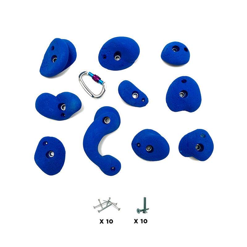 10 Prises escalade - ARCADE - Avec Visserie - Bleu
