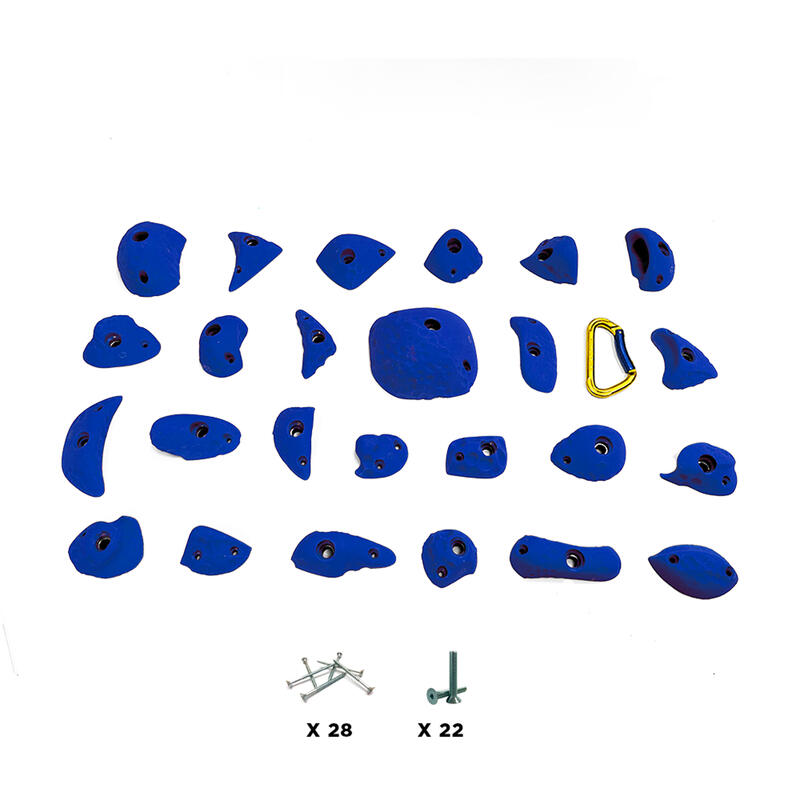25 Klimbeugels - BUBBLE - Met schroeven - Blauw