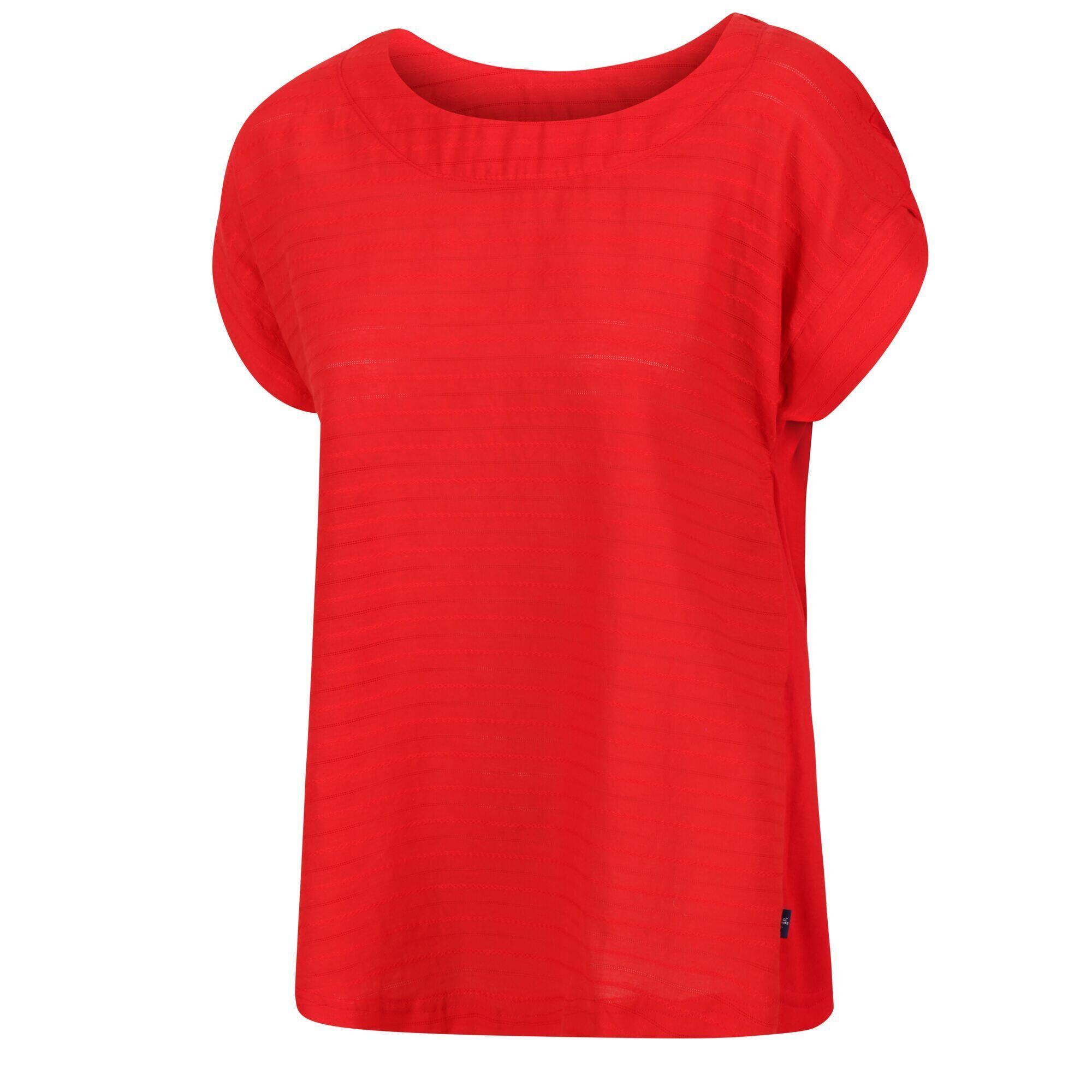 Womens/Ladies Adine Stripe TShirt (True Red) 4/5