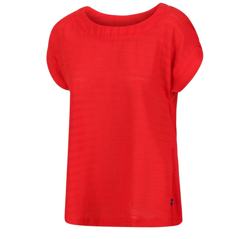 T-Shirt Listado Adine Mulher Vermelho Verdadeiro