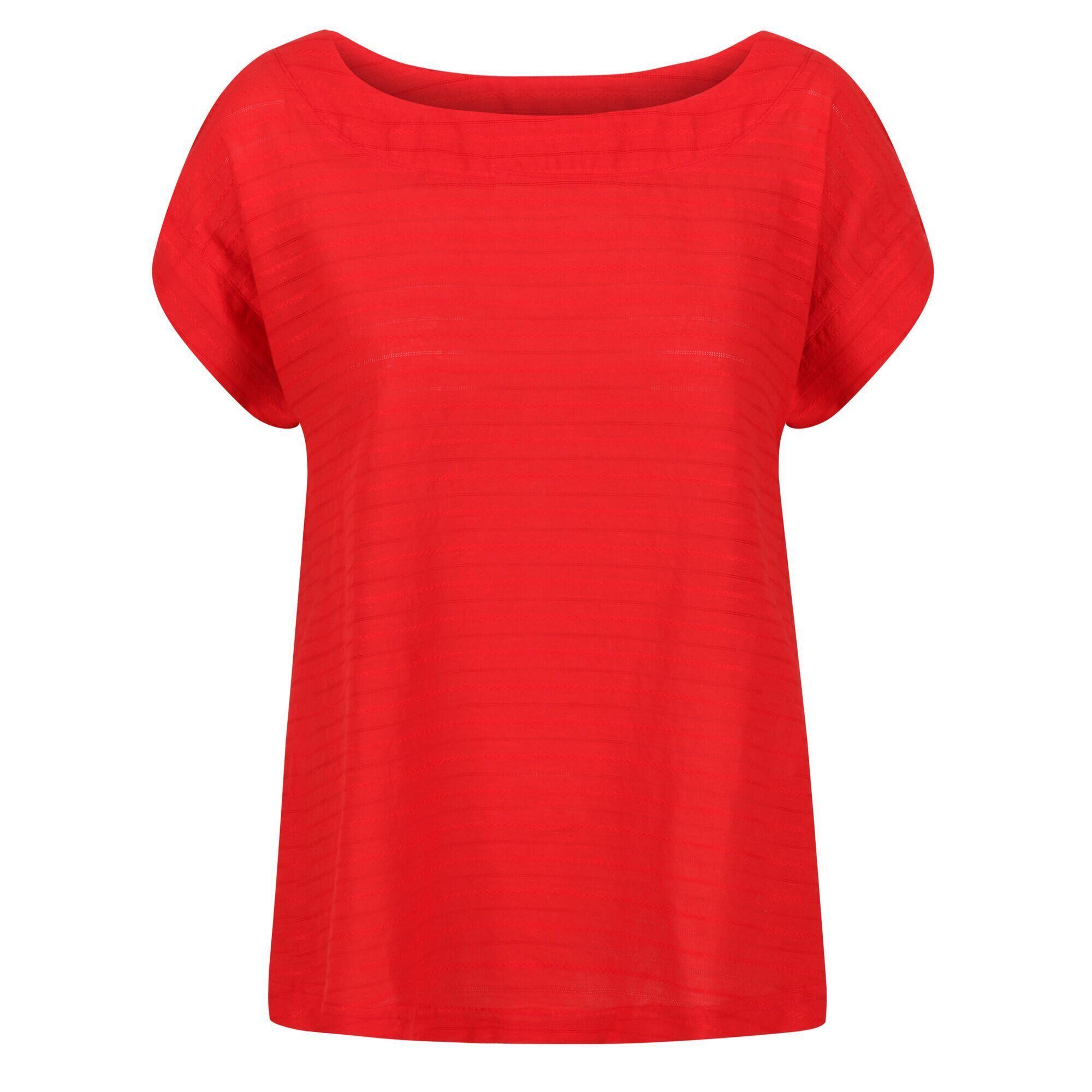 Womens/Ladies Adine Stripe TShirt (True Red) 1/5
