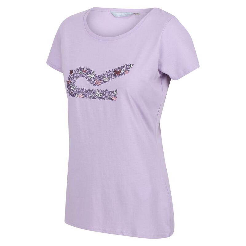 Dames Breezed II Vlinders Tshirt (Pastel Lila)