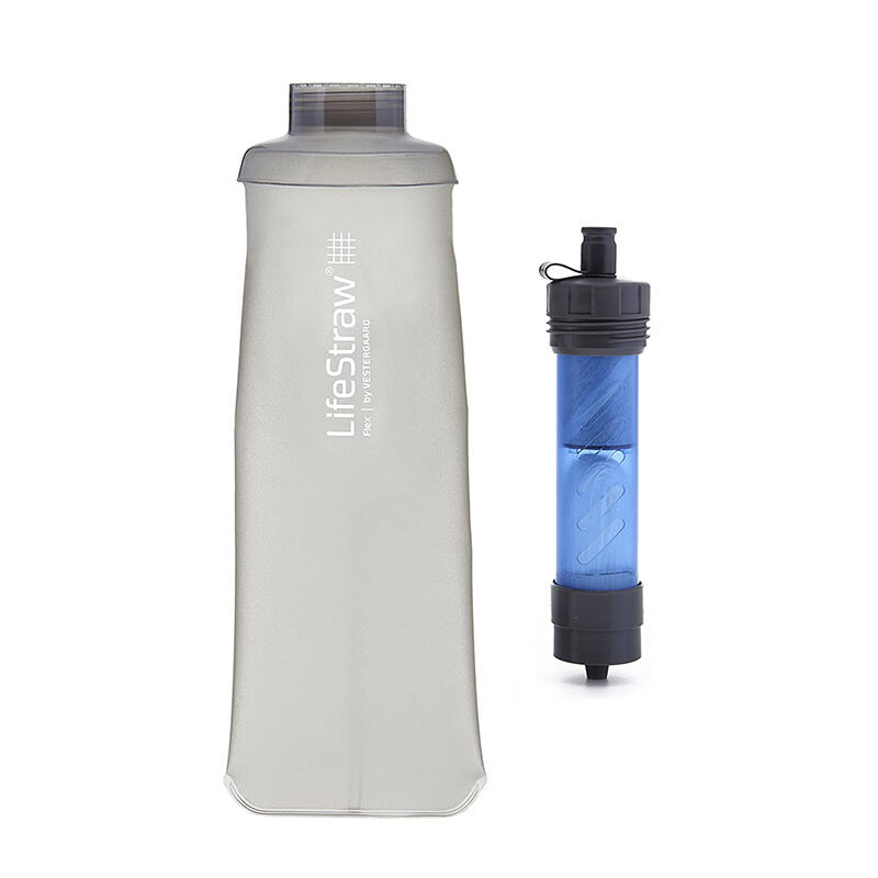 Flex Double Water Filter with Softflask 700ml - Grey