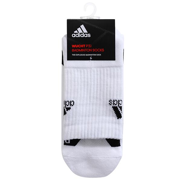 wucht P3.1 Unisex Mid Cut Badminton Socks - White/Black