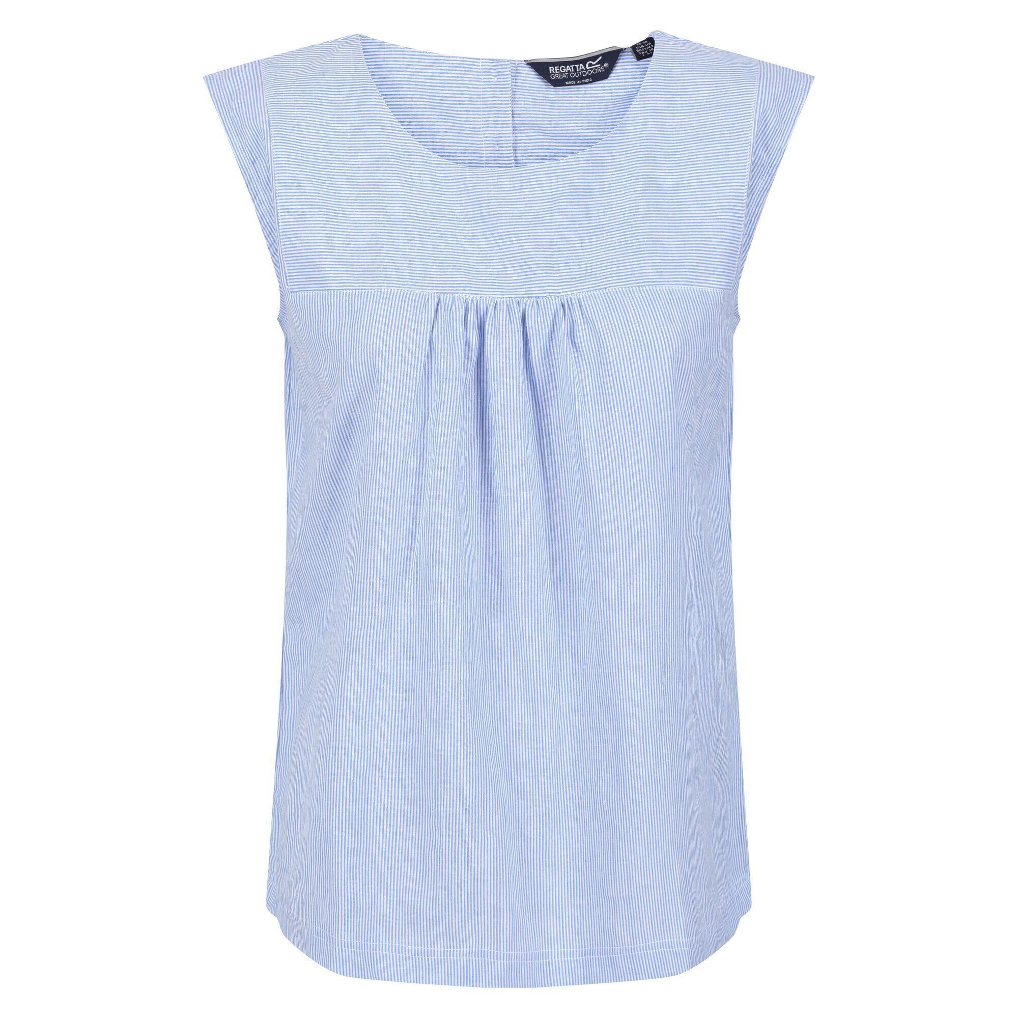 Womens/Ladies Bridgidine Stripe Top (Sonic Blue) 1/5