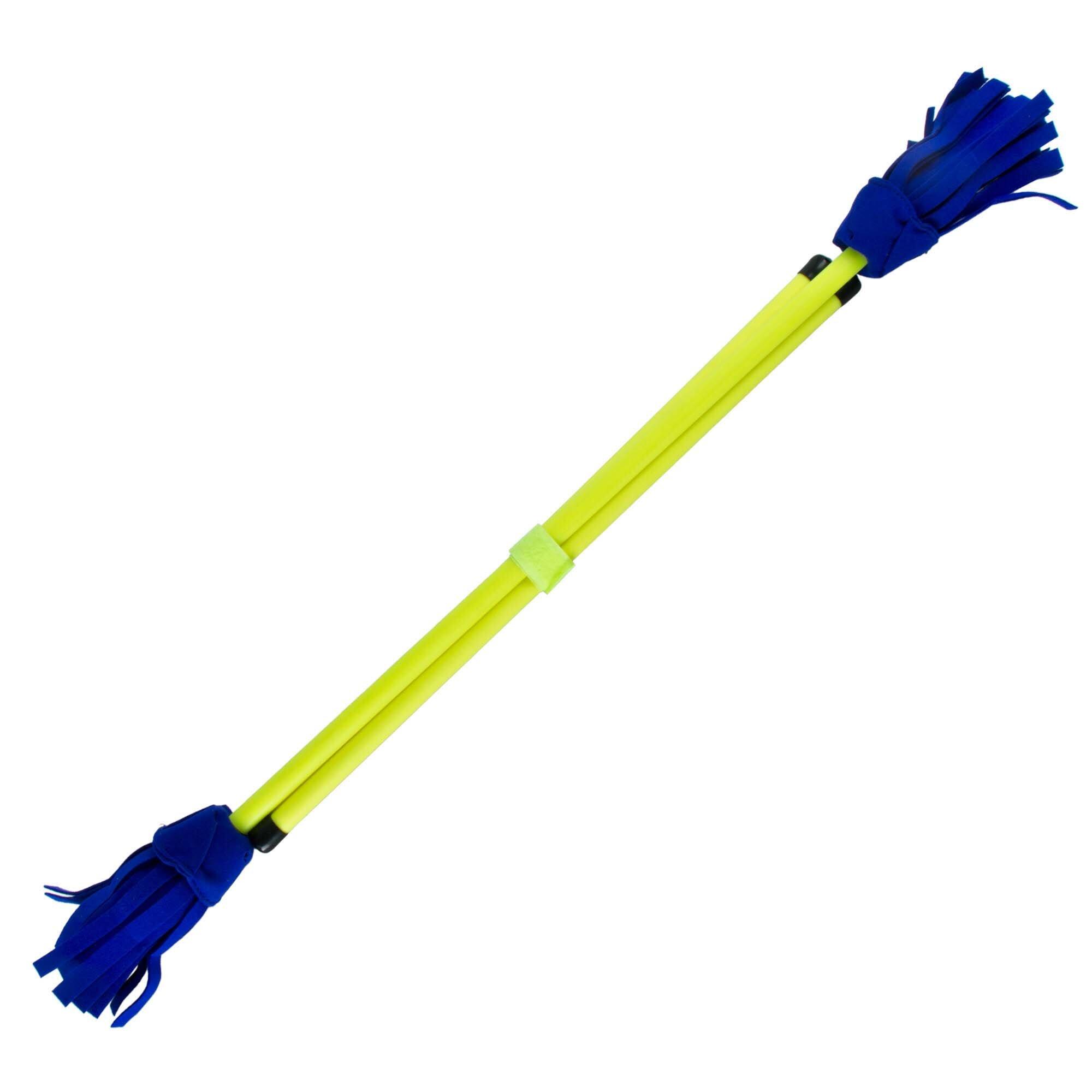 FIRETOYS Neo Fluoro Flower Stick and Hand Sticks-Yellow with Blue Tassels