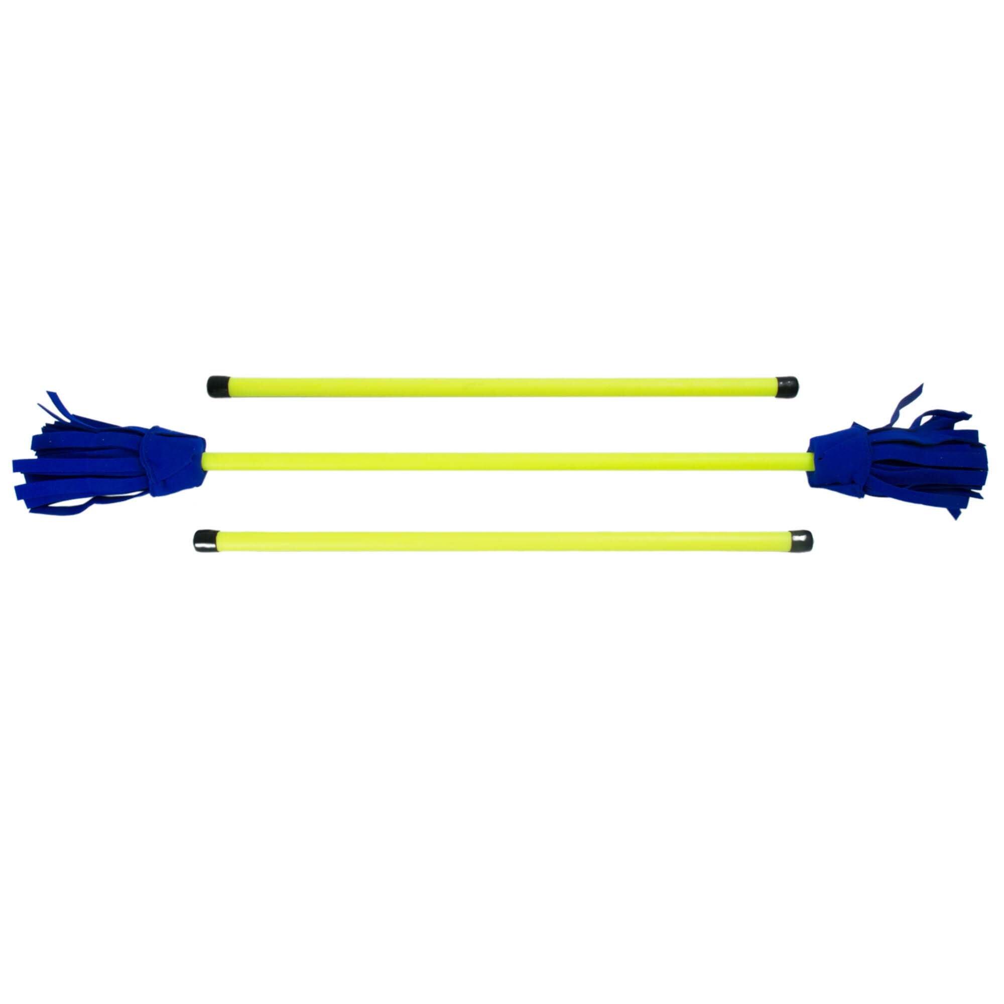 Neo Fluoro Flower Stick and Hand Sticks-Yellow with Blue Tassels 2/3