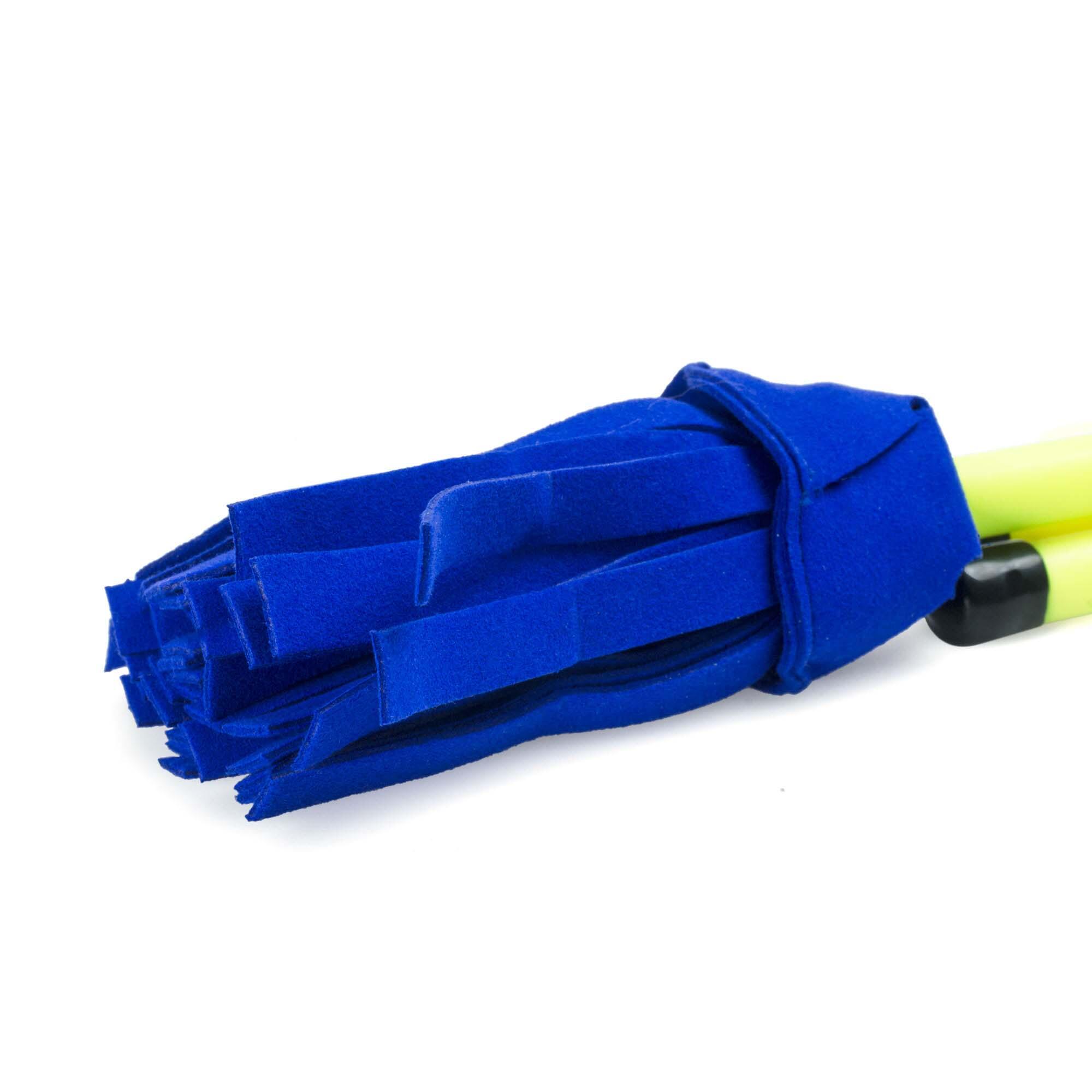 Neo Fluoro Flower Stick and Hand Sticks-Yellow with Blue Tassels 3/3