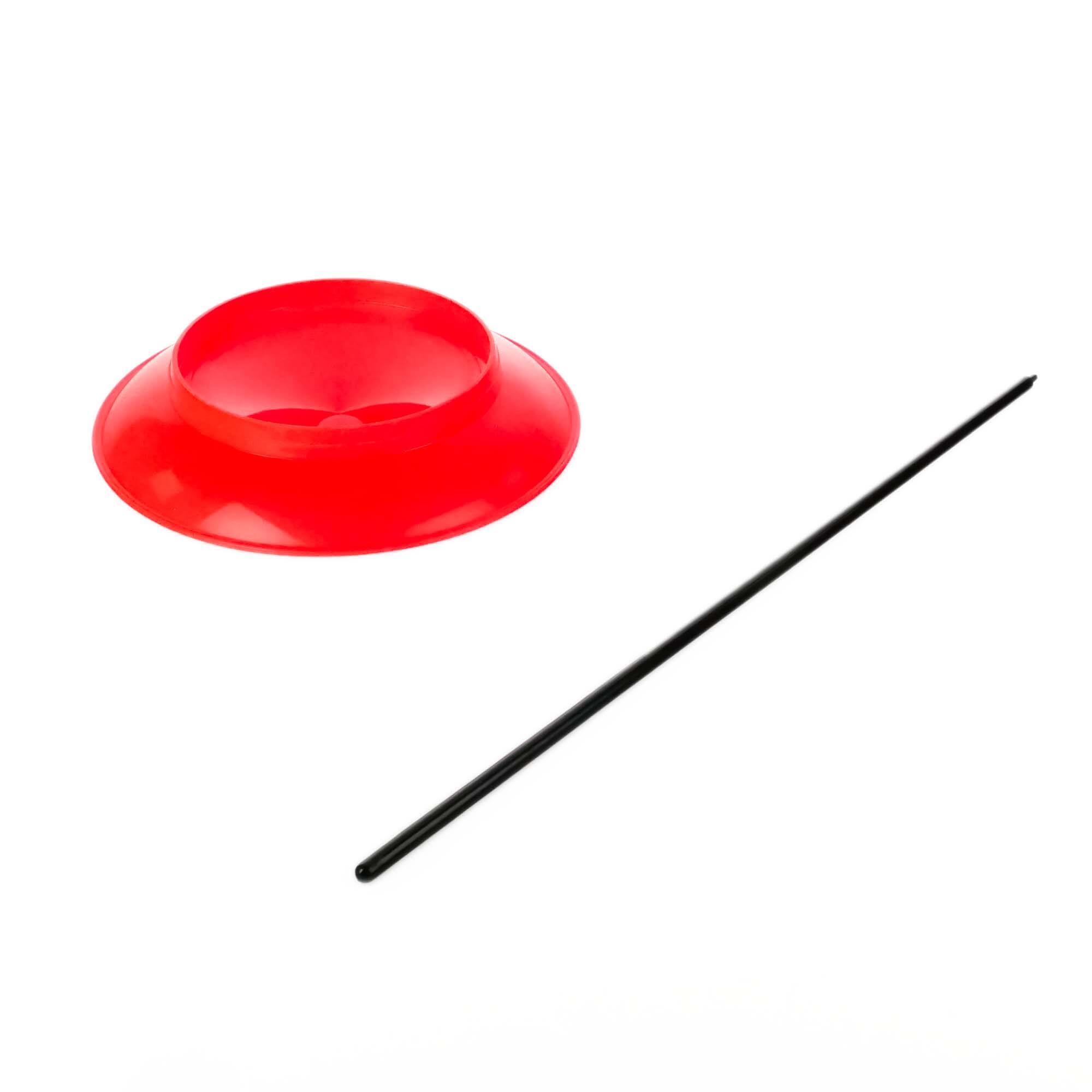 Status Spinning Plate with stick-Red 2/3