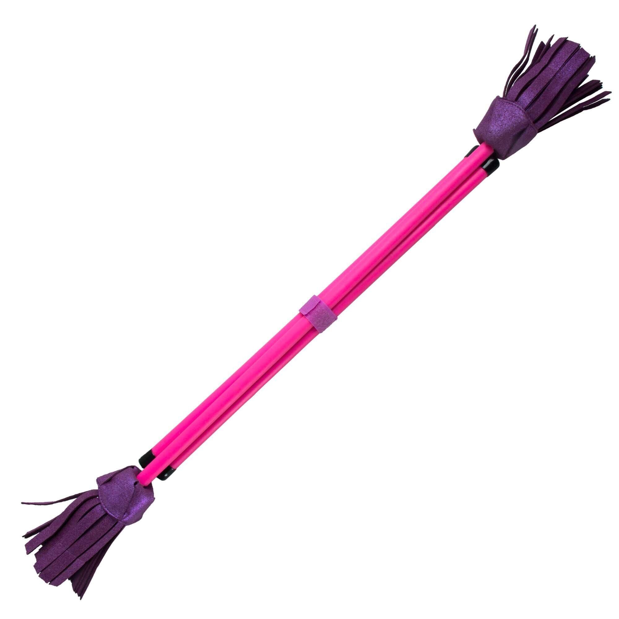 FIRETOYS Neo Fluoro Flower Stick and Hand Sticks-Pink with Purple Tassels