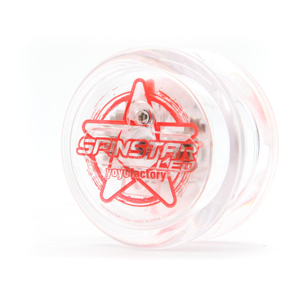 YoYoFactory LED Spinstar-Clear body/Red print/Red light 2/4