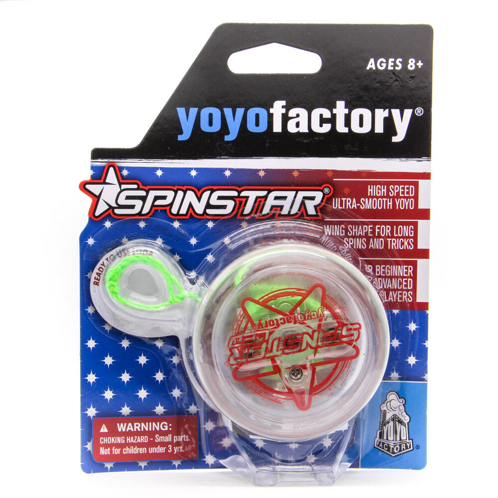 YoYoFactory LED Spinstar-Clear body/Red print/Red light 1/4