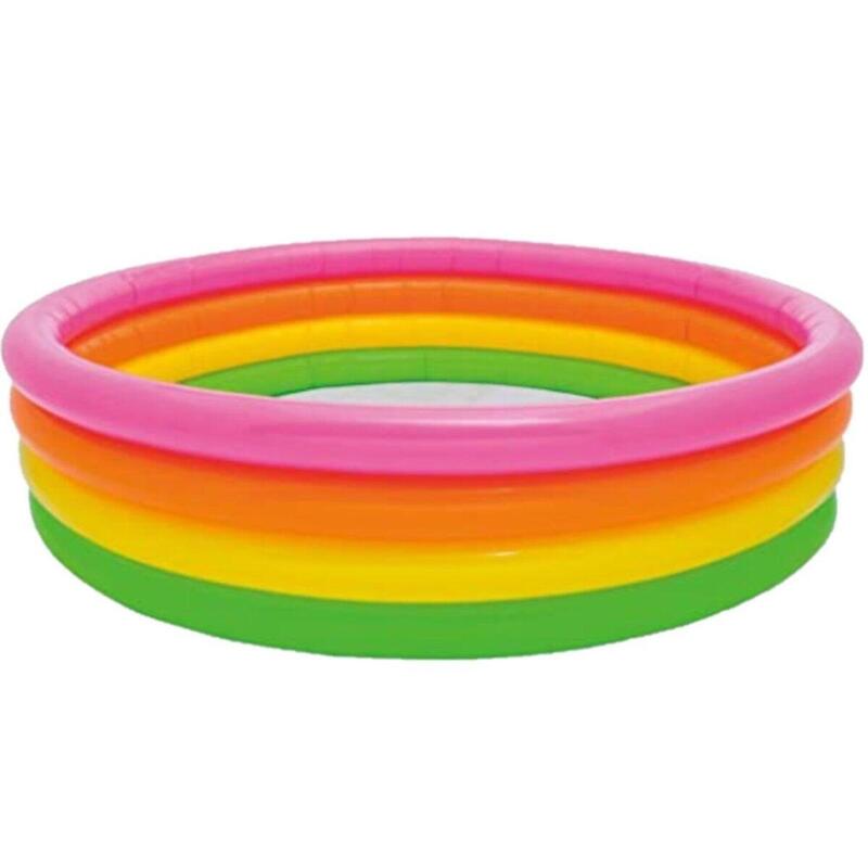 四色彩虹圓型充氣泳池