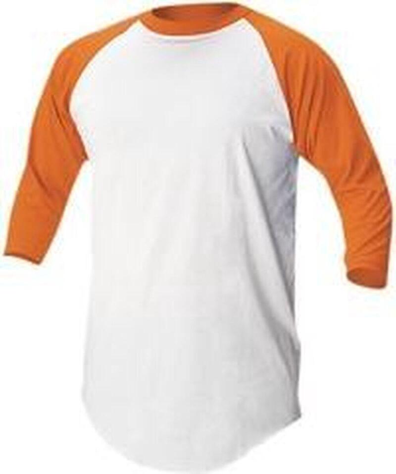 Klassisches Baseball-Unterhemd 3/4-Ärmel - Jugend (Orange)