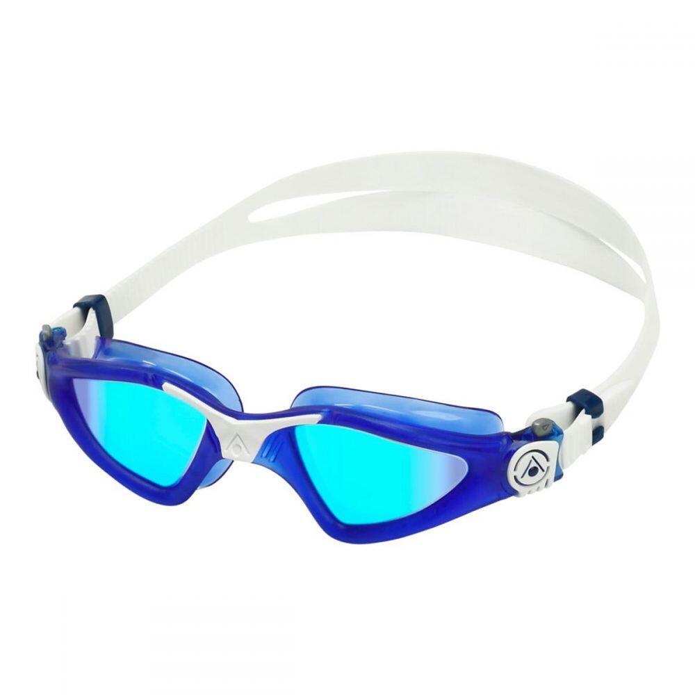 AQUA SPHERE Aqua Sphere Kayenne Blue Titanium Mirrored Goggles - Blue/ White