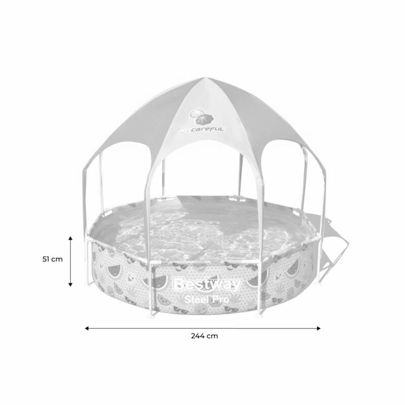 Piscina tubular Tana con parasol integrado, redonda 244x51cm | sweeek