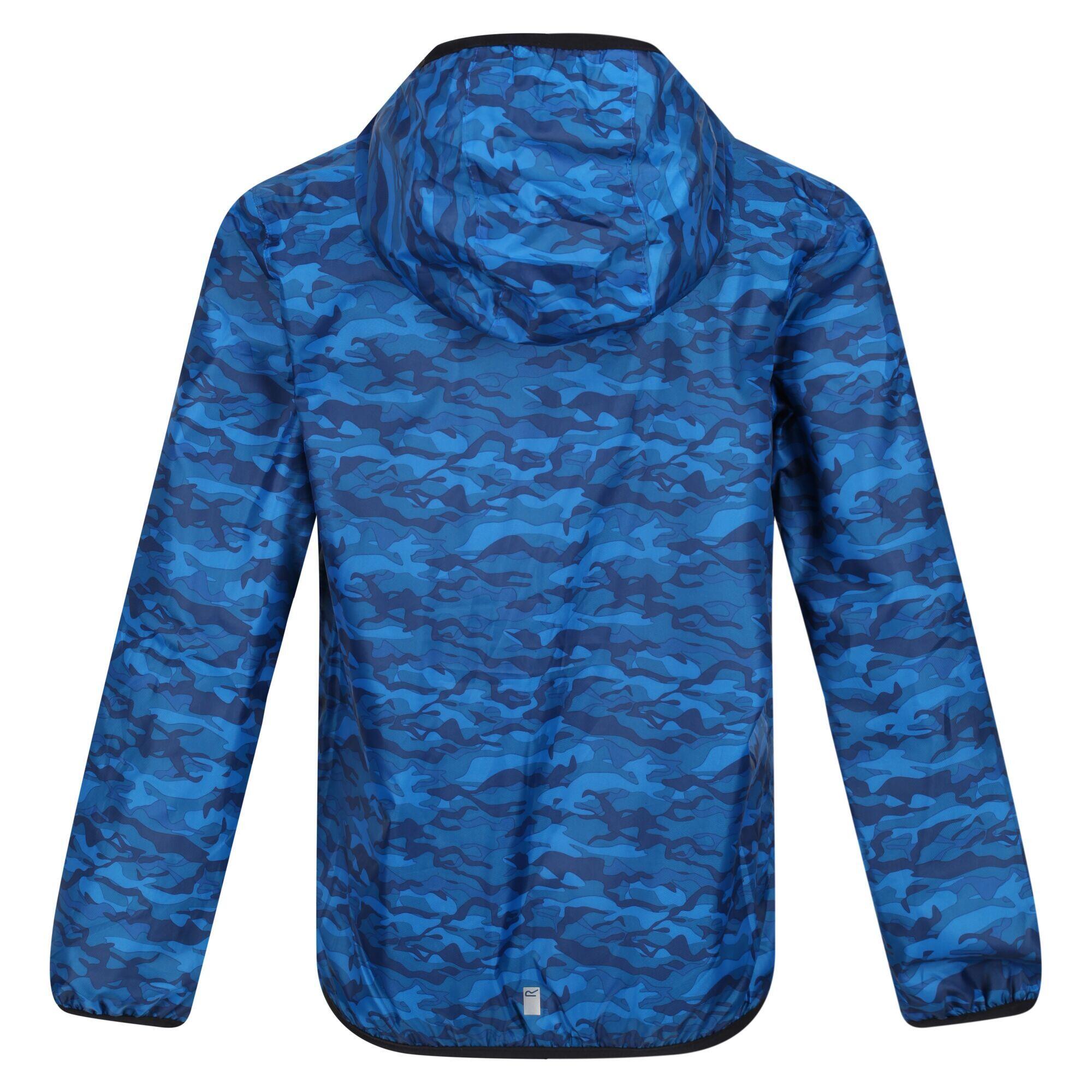 Childrens/Kids Lever Camo Packaway Waterproof Jacket (Imperial Blue) 2/5
