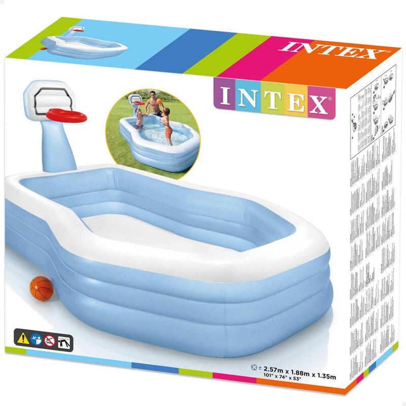 Intex 57183NP - Piscina Gonfiabile Family Basket, 257x188x135 cm
