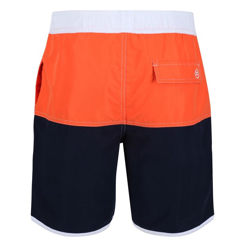 Short de bain BENICIO Homme (Bleu marine / Orange vif)