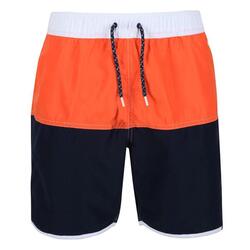 Short de bain BENICIO Homme (Bleu marine / Orange vif)