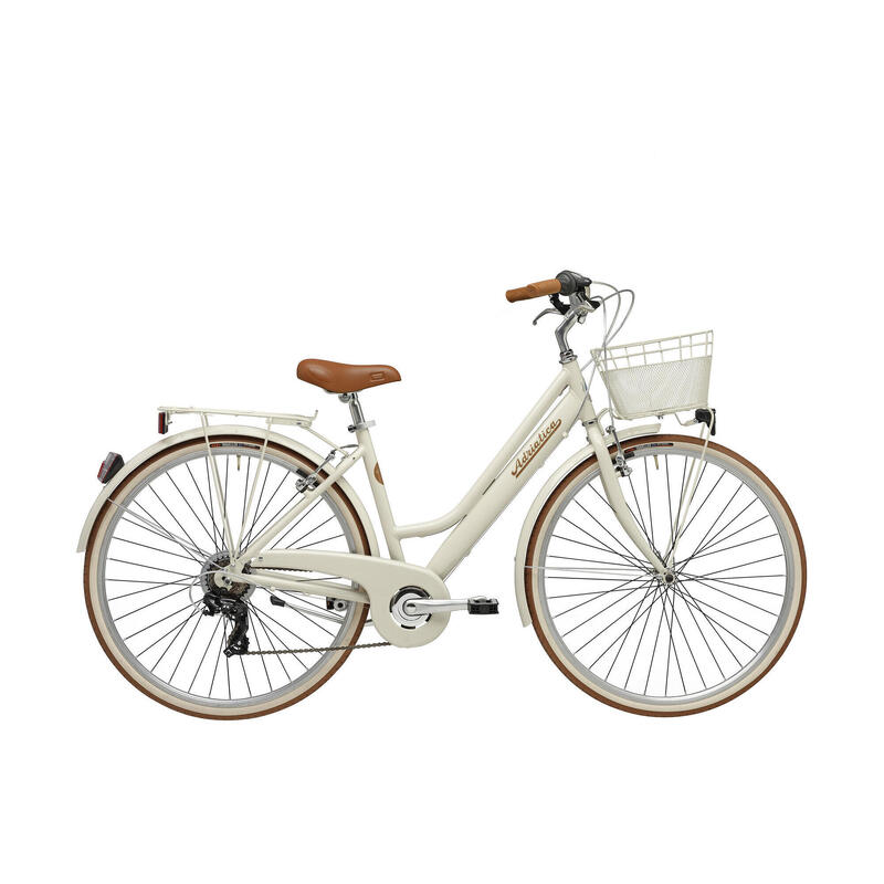 ADRIATICA Cityfahrrad 28 Zoll RETRO Lady beige inkl. Korb