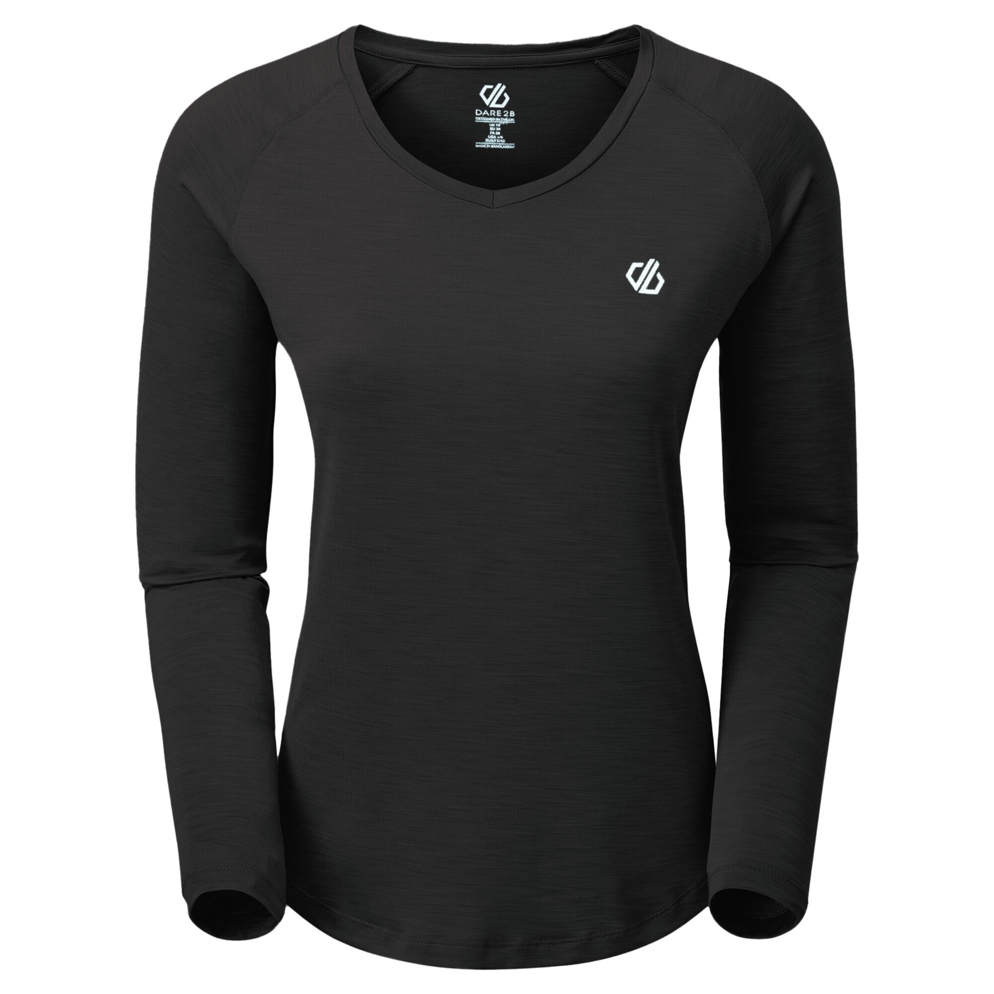 Womens/Ladies Discern Long Sleeve TShirt (Black) 1/5