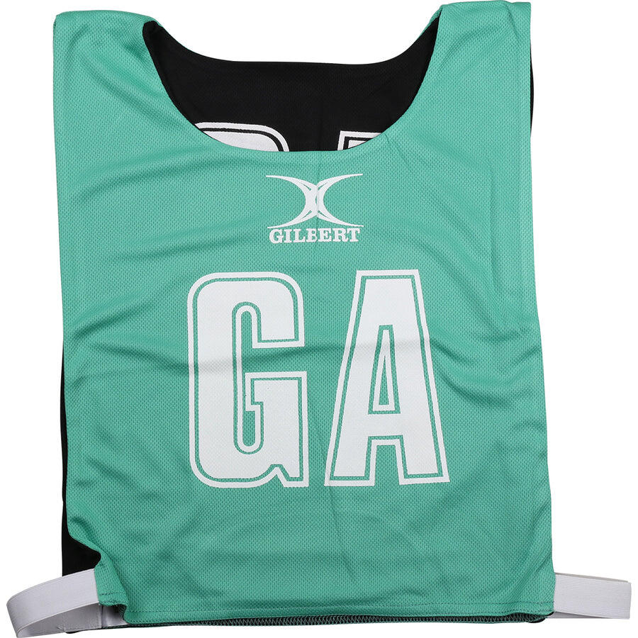 GILBERT Reversible Netball Bibs, Green / Black