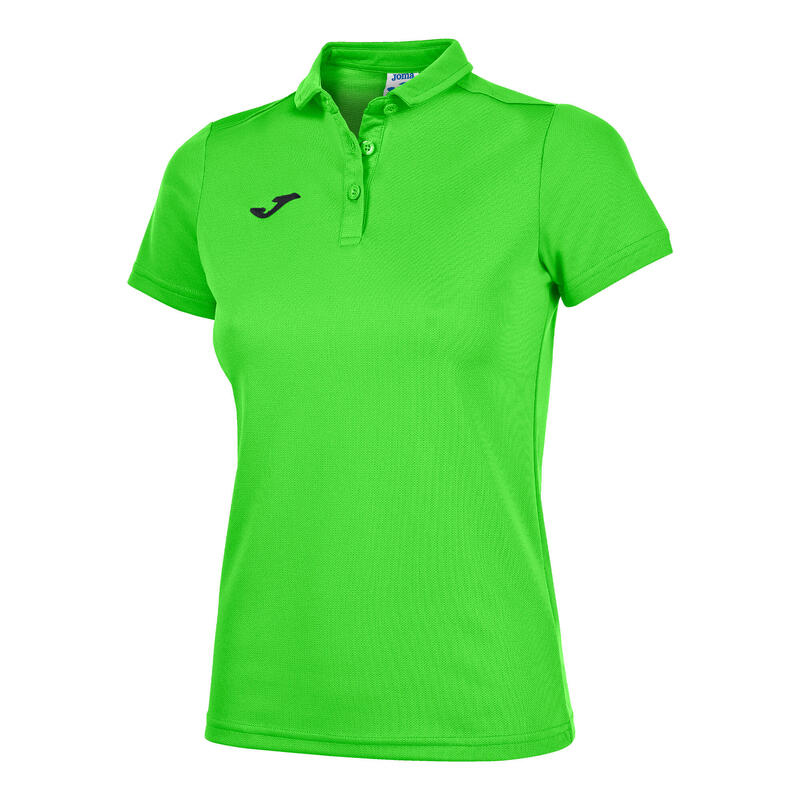 Polo Manga Corta Fútbol Mujer Joma Hobby Verde Flúor