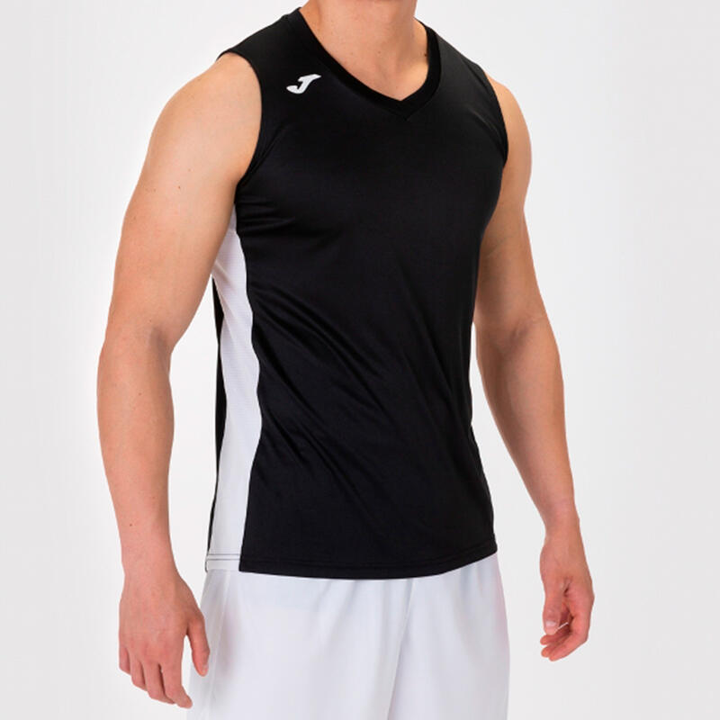 Camiseta sin mangas baloncesto Hombre Joma Cancha iii negro blanco