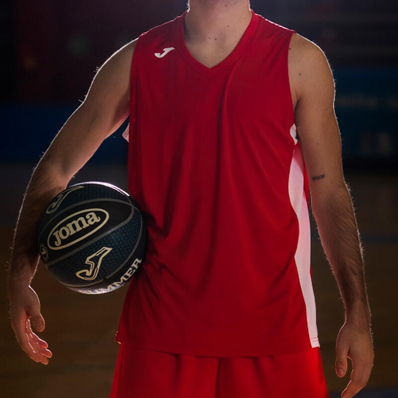 Camiseta Sin Mangas Baloncesto Hombre Joma Cancha III Rojo