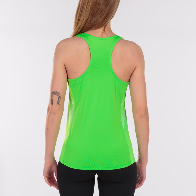 Camiseta Tirantes Running Mujer Joma Elite VII Verde Flúor